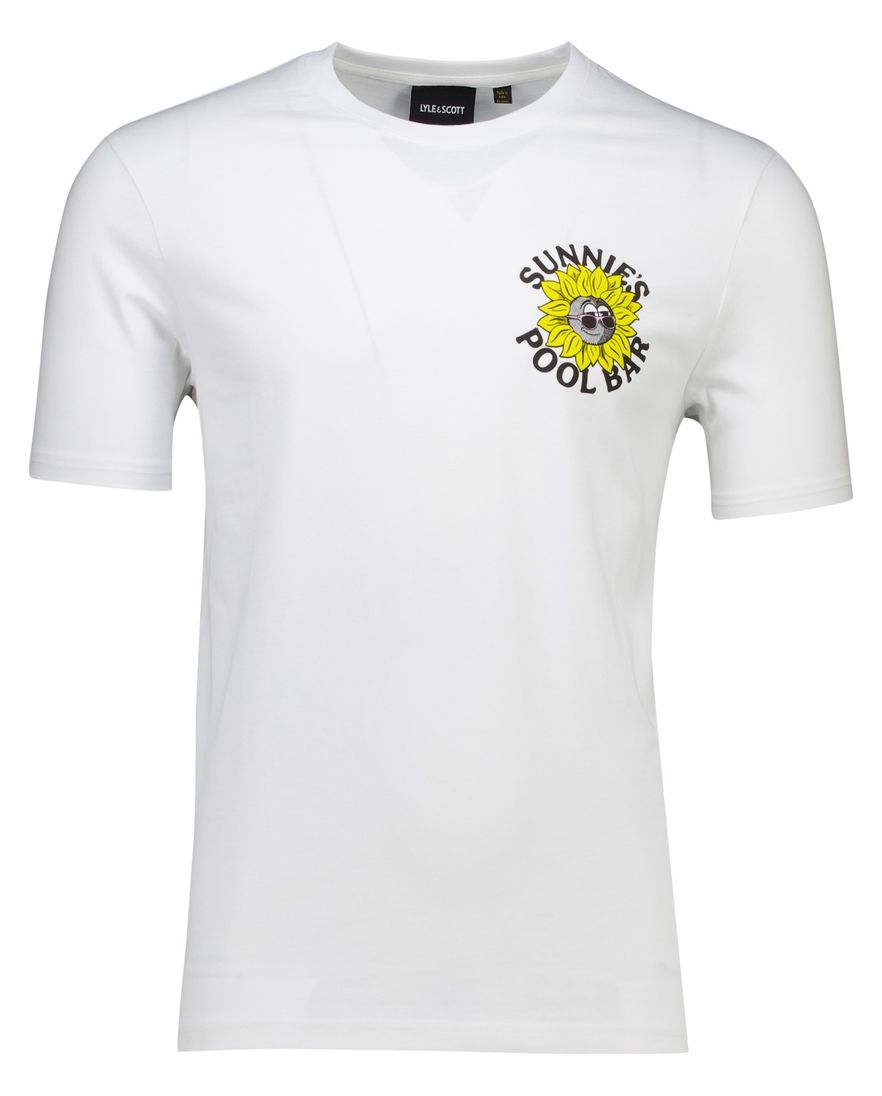 Lyle & Scott T-shirt wit korte mouw geprint