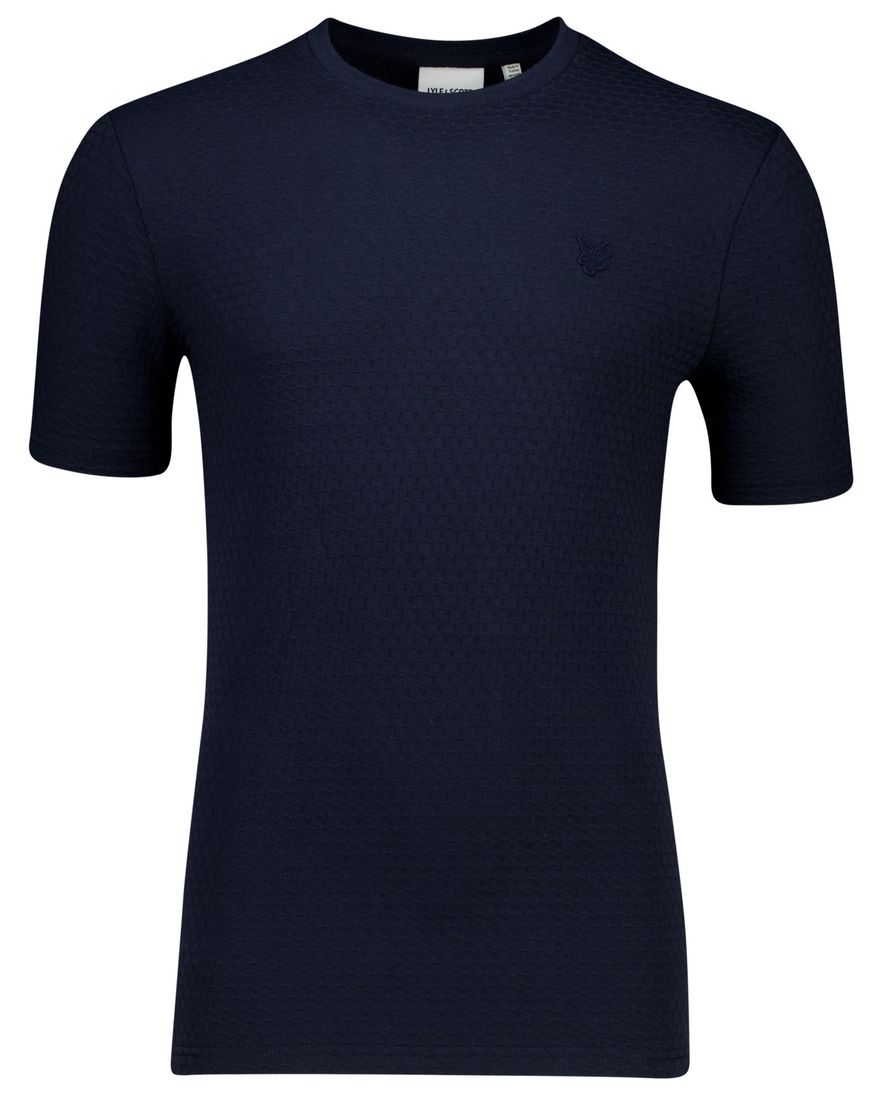 Lyle & Scott Jacquard t-shirt donkerblauw