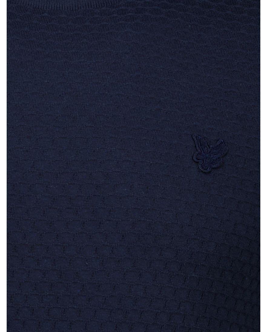 Lyle & Scott Jacquard t-shirt donkerblauw