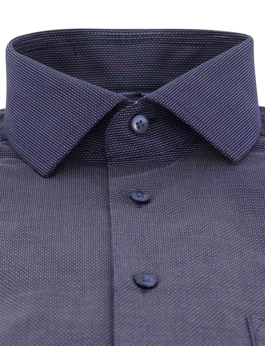 Olymp Modern Fit overhemd strijkvrij borstzak navy geprint