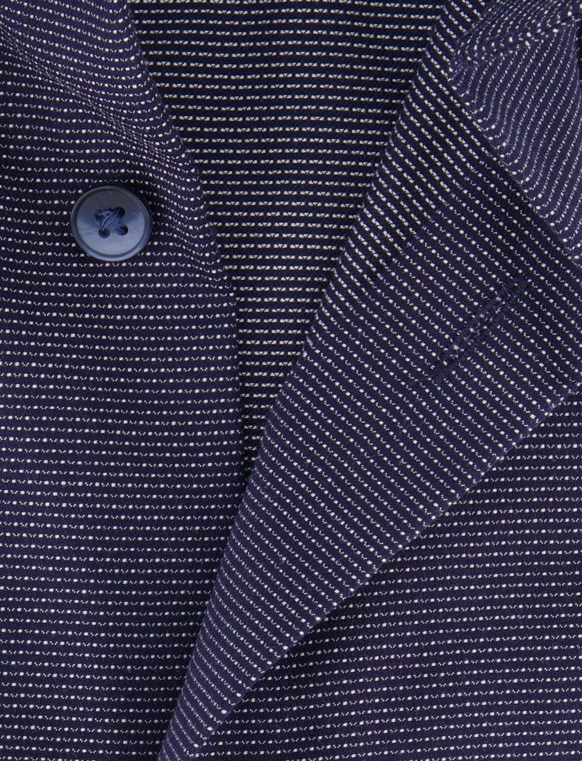 Olymp Modern Fit overhemd met borstzak navy geprint strijkvrij