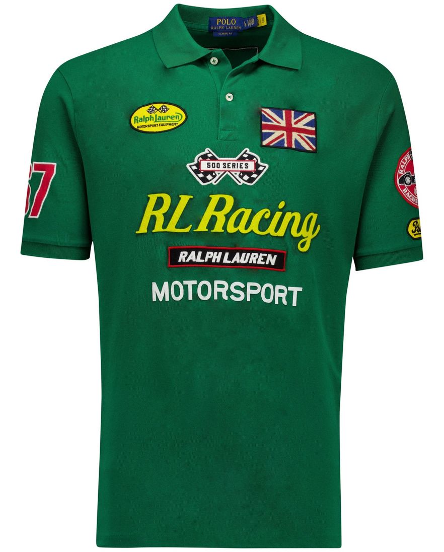 Polo Ralph Lauren racing polo groen katoen