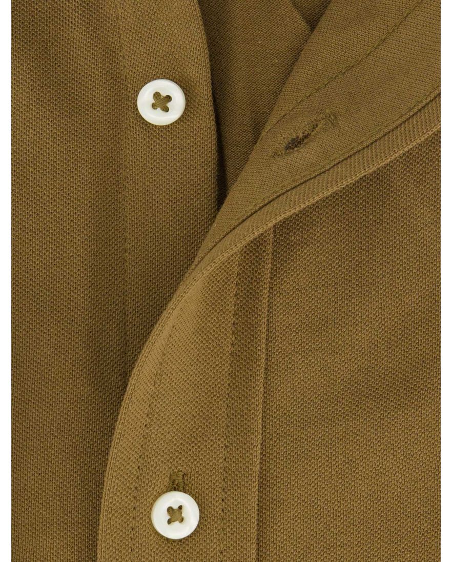 Polo Ralph Lauren overhemd bruin effen normale fit katoen