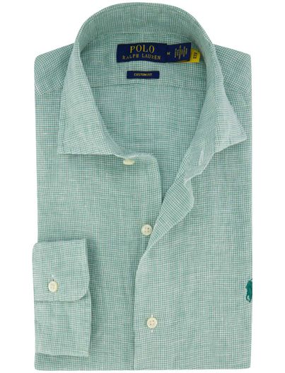 Polo Ralph Lauren Polo Ralph Lauren overhemd groen wit geruit linnen