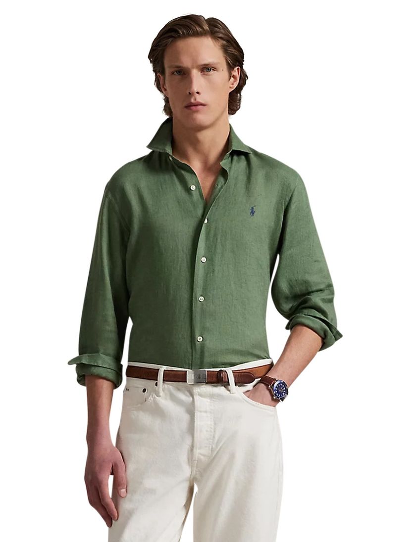 Polo Ralph Lauren big en tall overhemd wijde fit effen groen