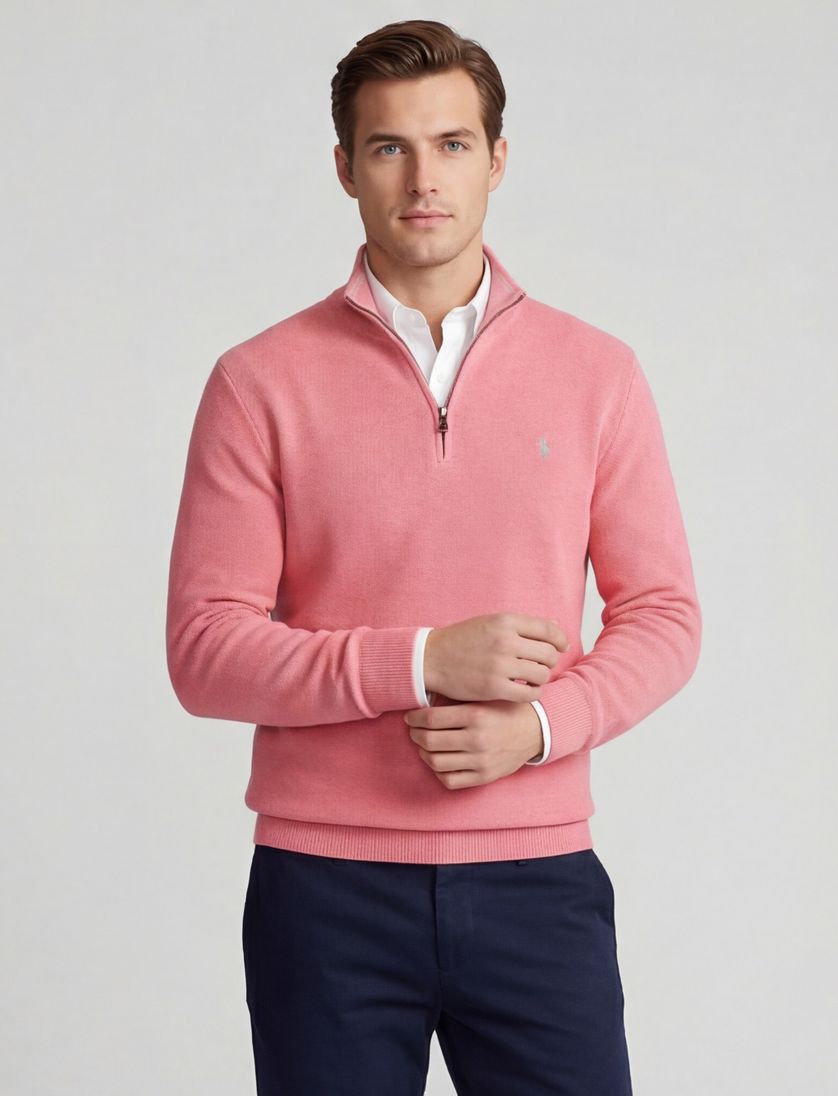 Polo Ralph Lauren trui roze half zip