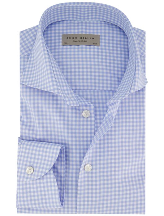 John Miller tailored fit ml7 blauw geruit