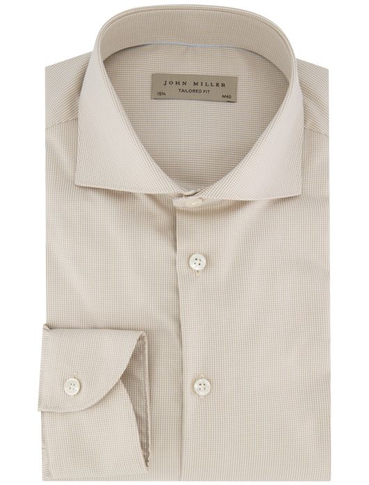 John Miller katoenen overhemd ml7 beige
