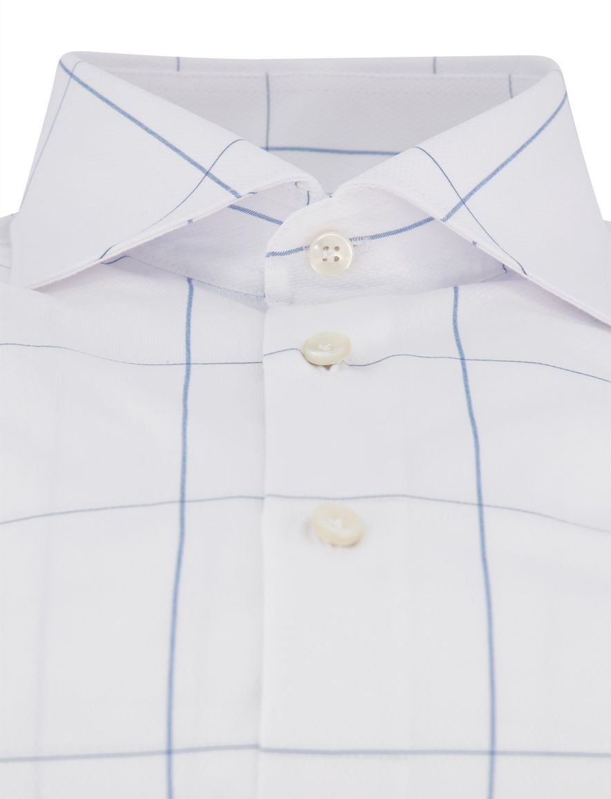 John Miller overhemd ml7 tailored fit wit patroon