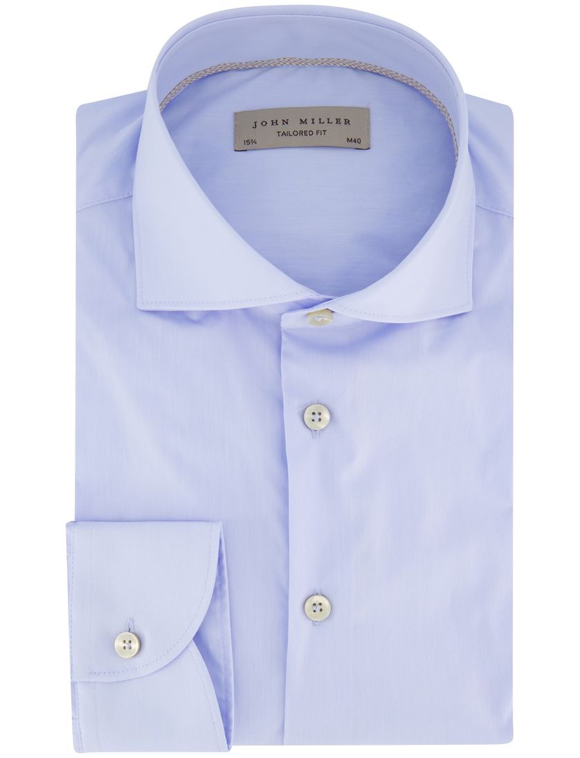 John Miller overhemd lichtblauw katoen lange mouw
