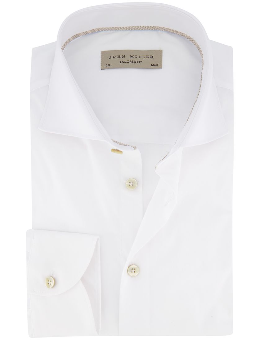 John Miller overhemd wit katoen wide collar