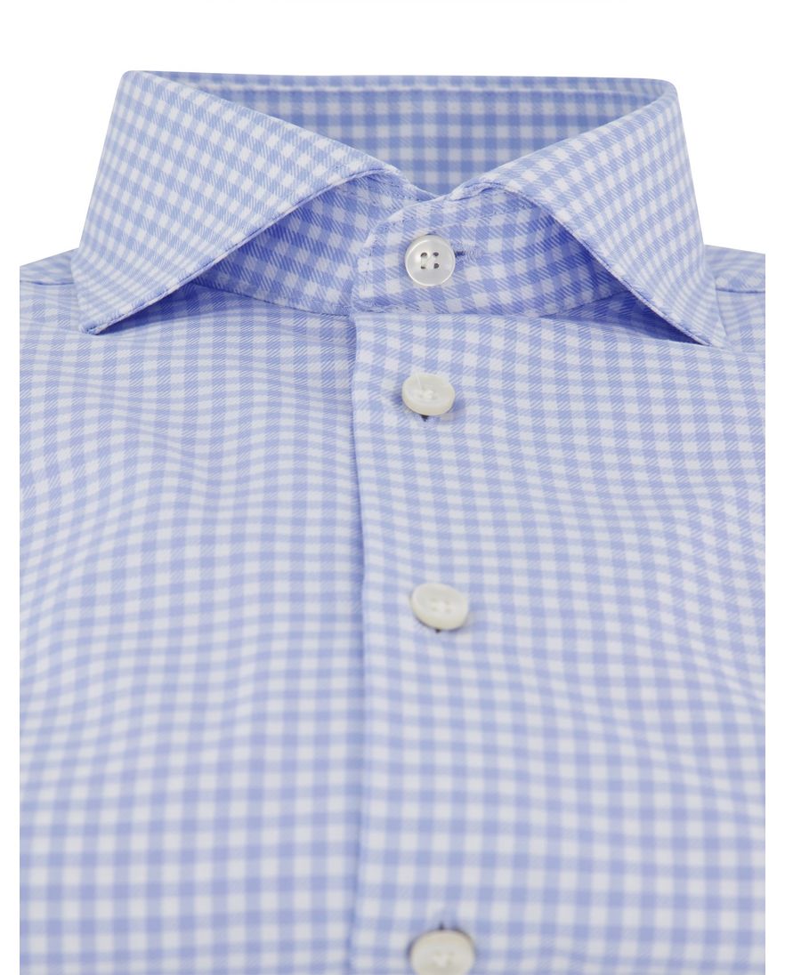 John Miller tailored fit overhemd blauw geruit