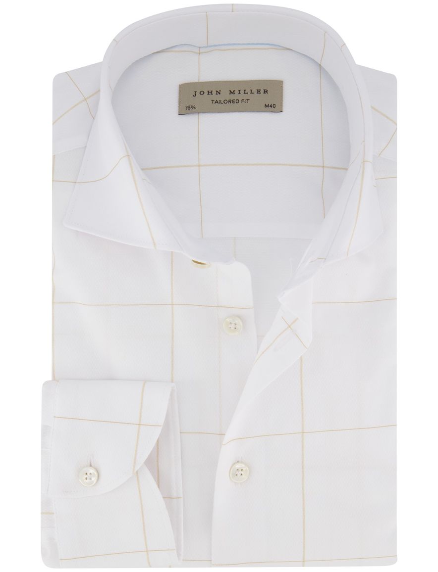 John Miller overhemd wit geruit