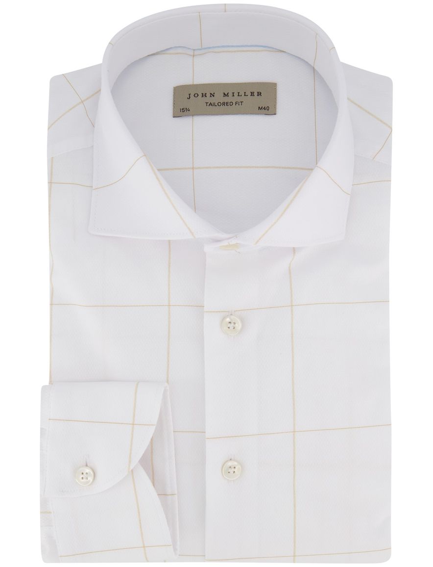 John Miller overhemd wit geruit