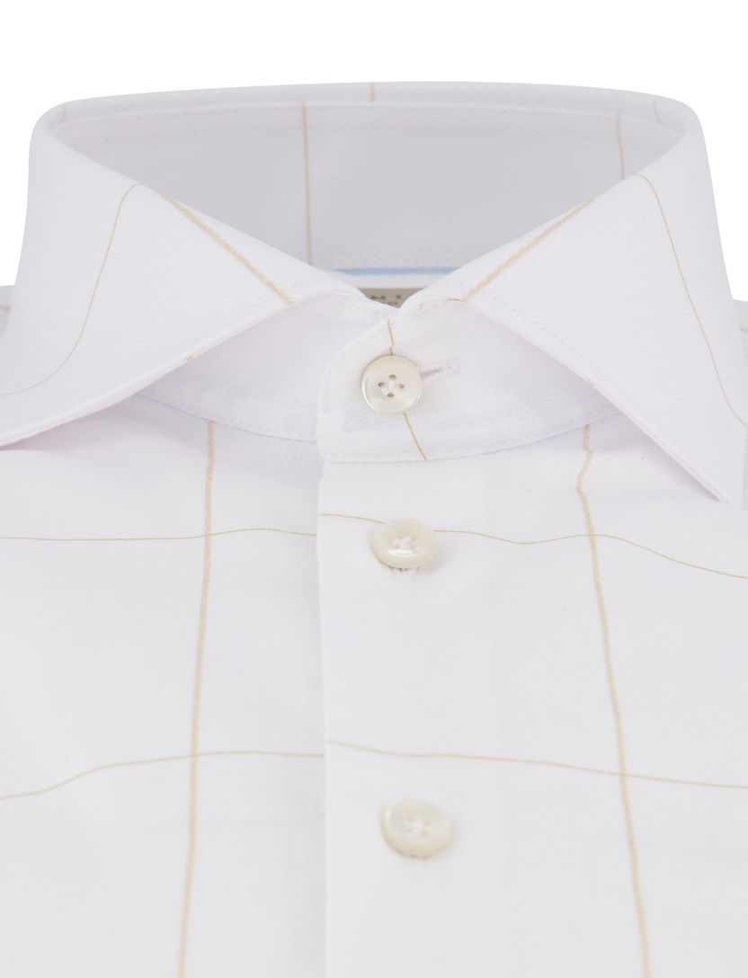 John Miller overhemd wit geruit 100% katoen