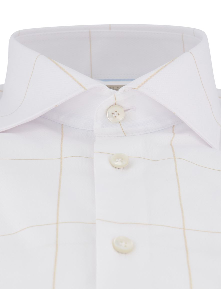 John Miller overhemd wit geruit