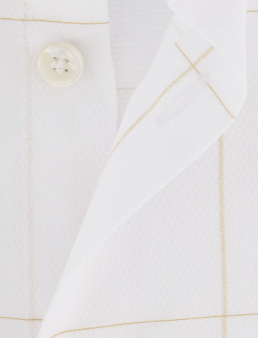 John Miller overhemd wit geruit 100% katoen