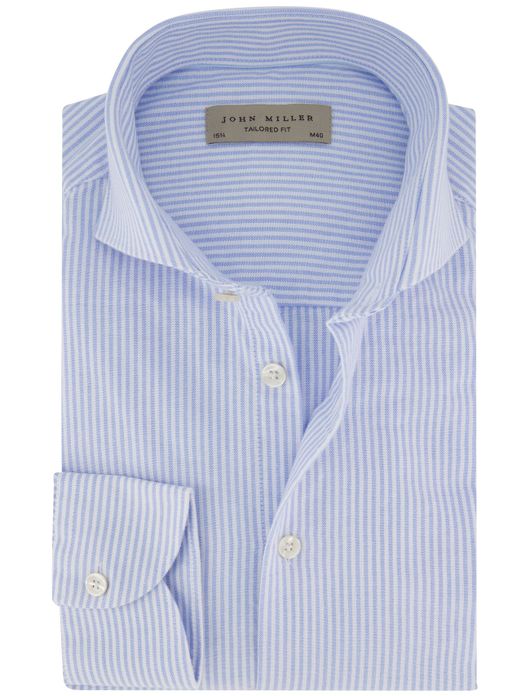 John Miller overhemd lichtblauw gestreept