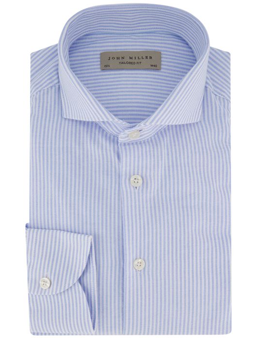 John Miller overhemd lichtblauw gestreept