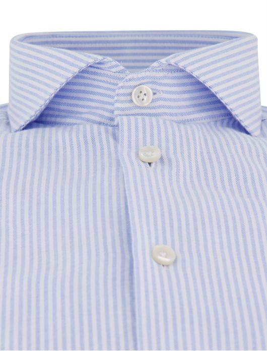 John Miller overhemd lichtblauw gestreept