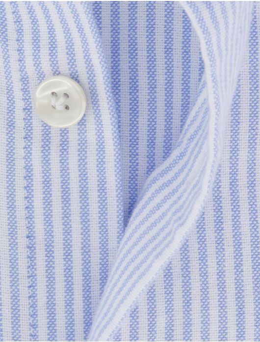 John Miller overhemd lichtblauw gestreept