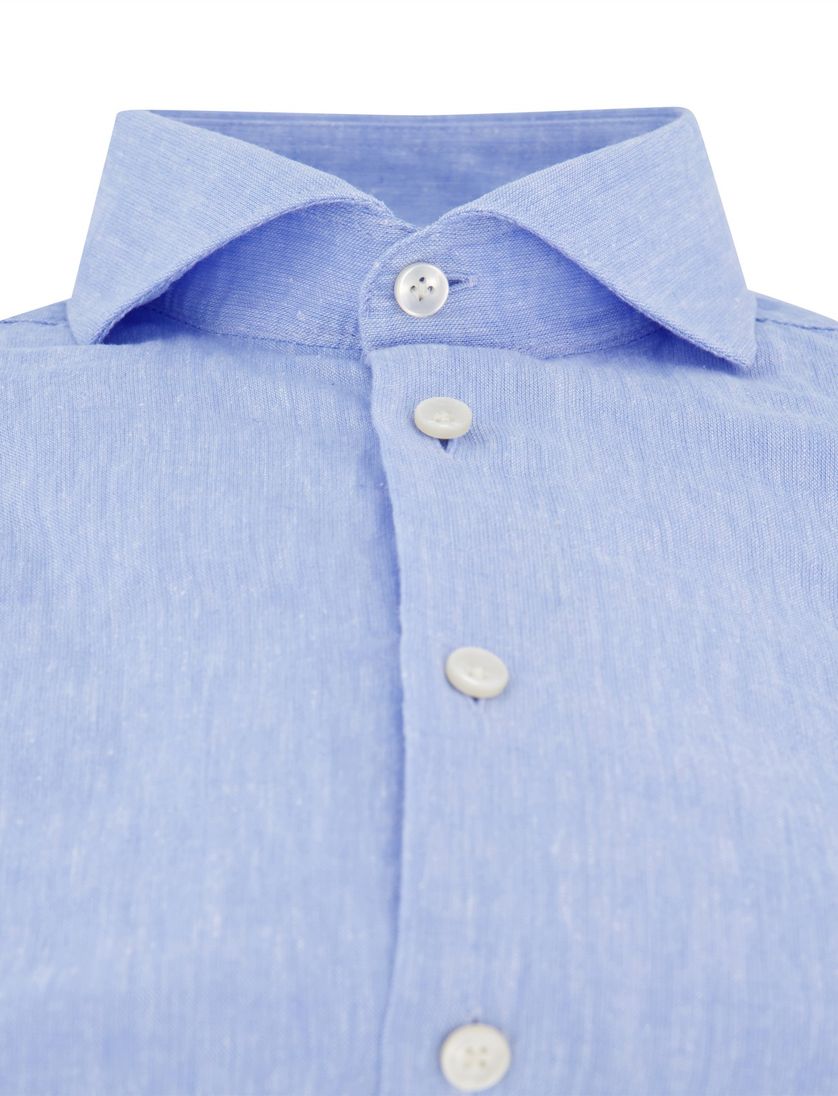 John Miller tailored fit overhemd blauw effen