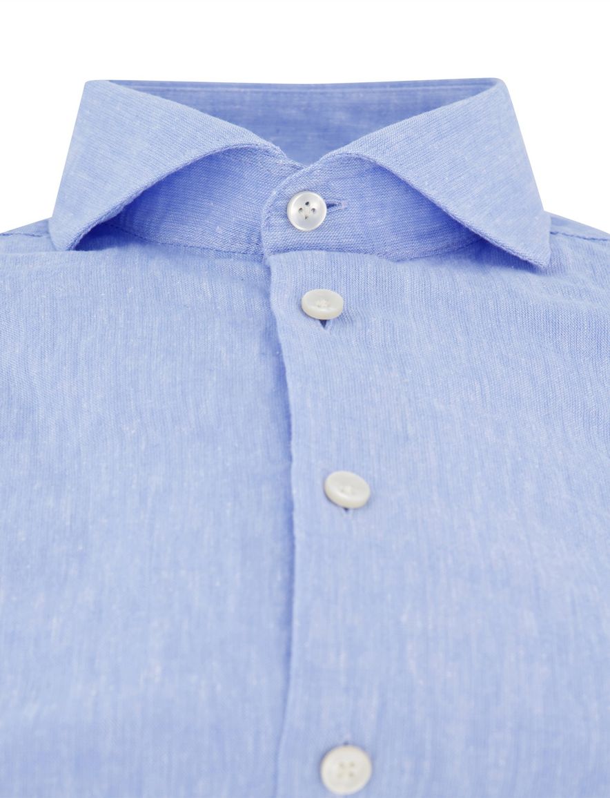 John Miller tailored fit overhemd blauw effen