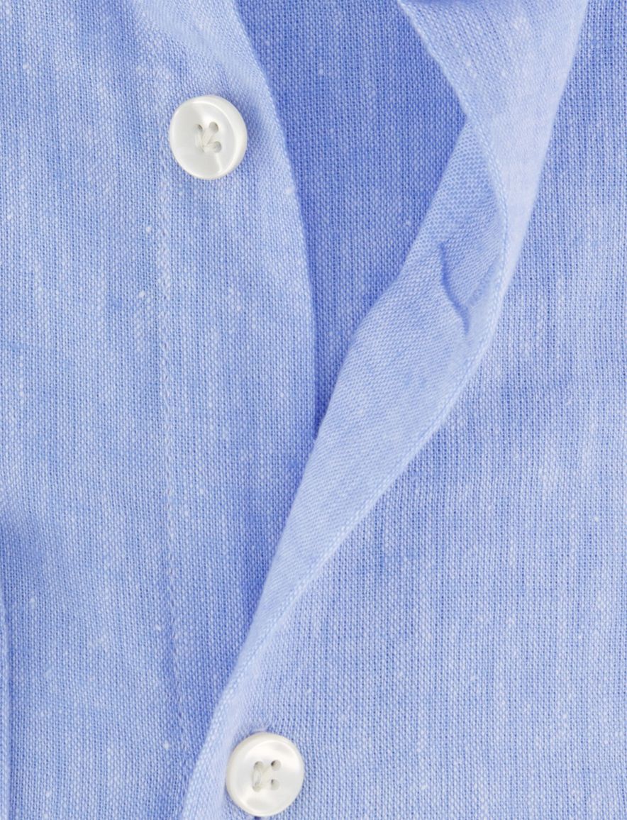 John Miller tailored fit overhemd blauw effen