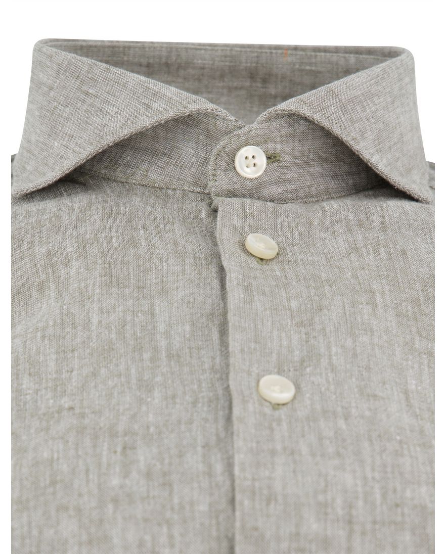 John Miller overhemd linnen groen wide collar