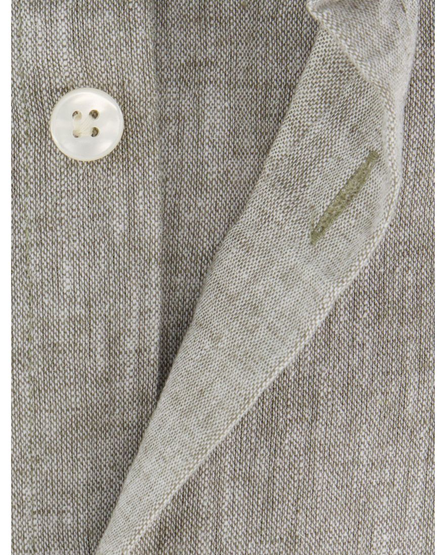 John Miller overhemd linnen groen wide collar