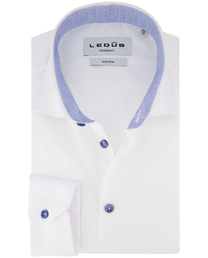 Ledub overhemd non iron wit katoen