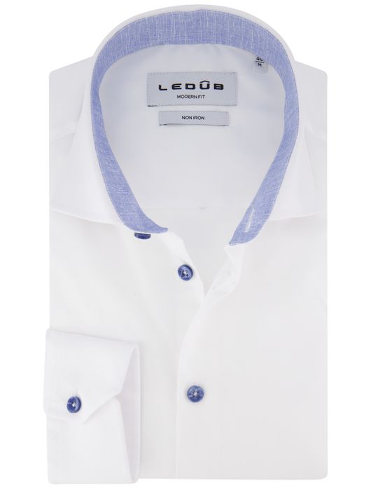 Ledub overhemd wit katoen