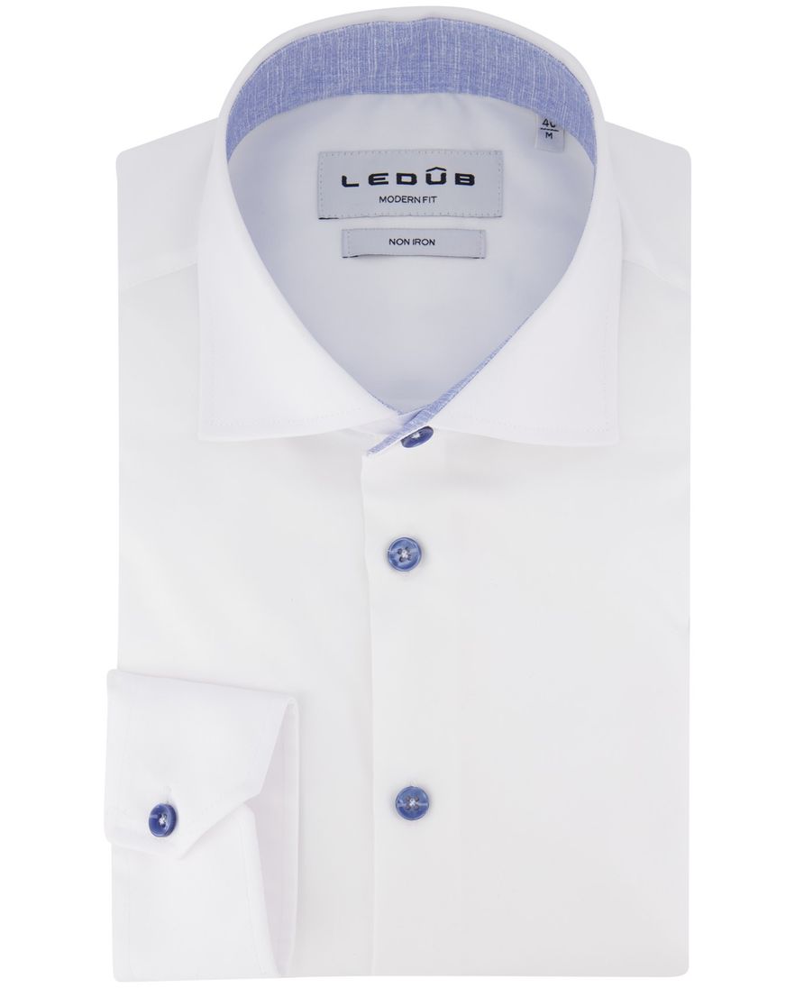 Ledub overhemd non iron wit katoen