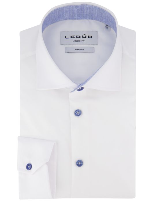 Ledub overhemd wit katoen