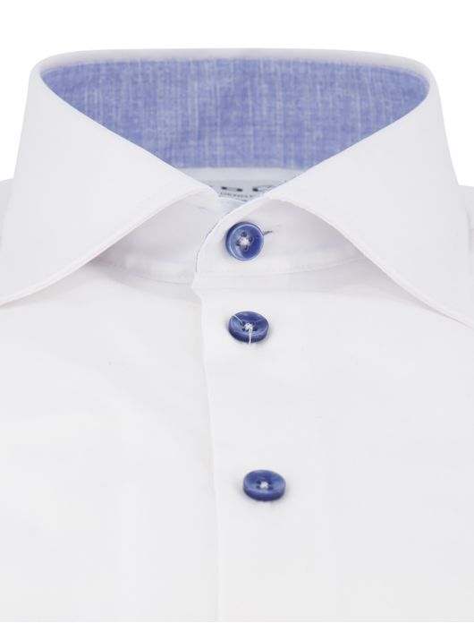 Ledub overhemd wit katoen