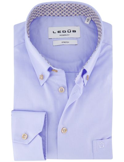 Ledub Ledub overhemd effen lichtblauw