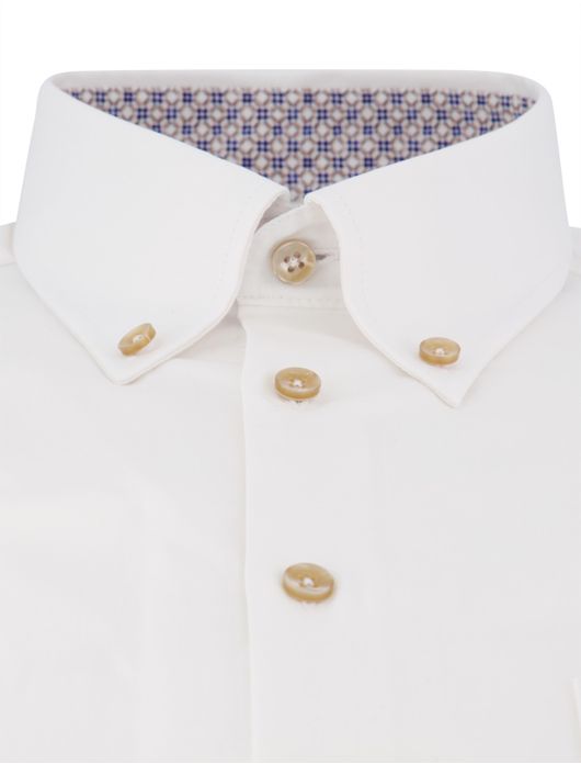 Ledub overhemd wit katoen