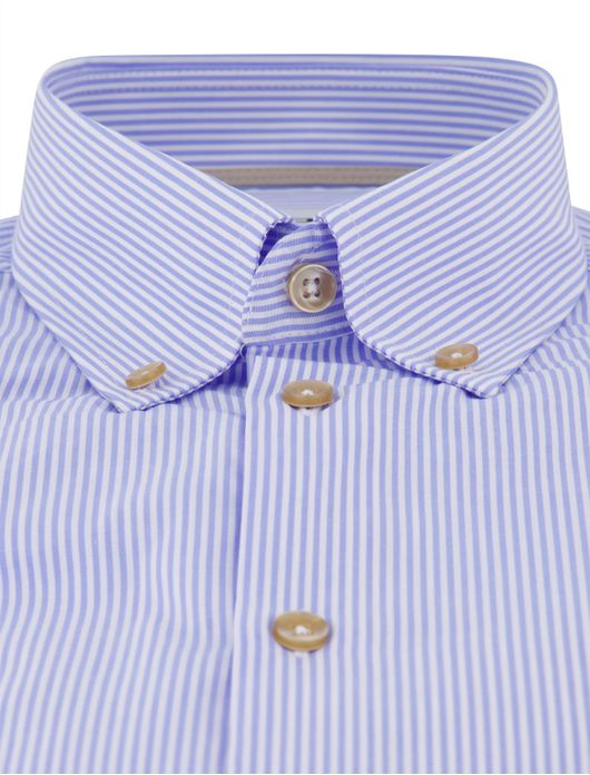 Ledub overhemd blauw gestreept