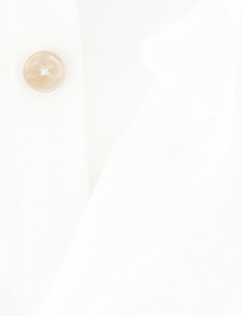 katoenen Ledub wit overhemd effen normale fit jersey