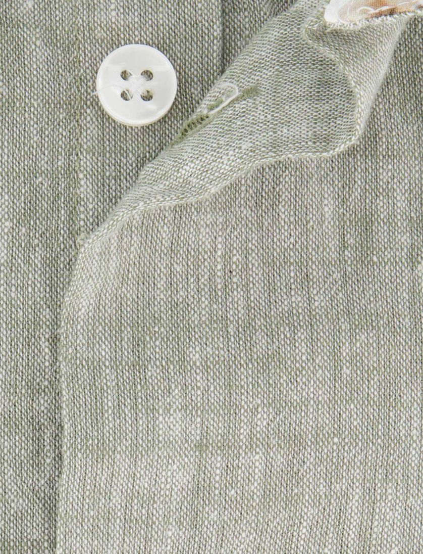 Ledub overhemd groen wide collar lange mouw