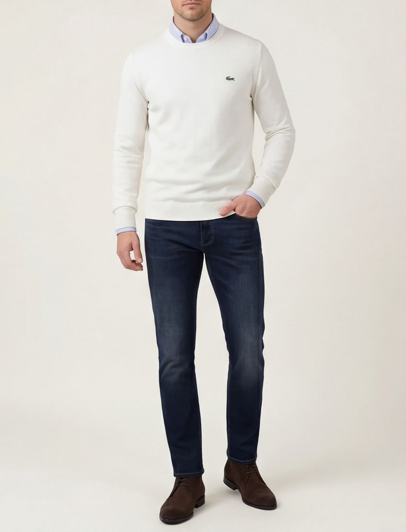 Lacoste ronde hals sweater wit effen