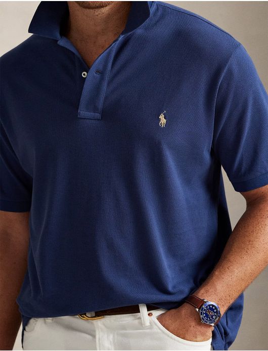Polo Ralph Lauren Polo Blauw Big & Tall Katoen effen
