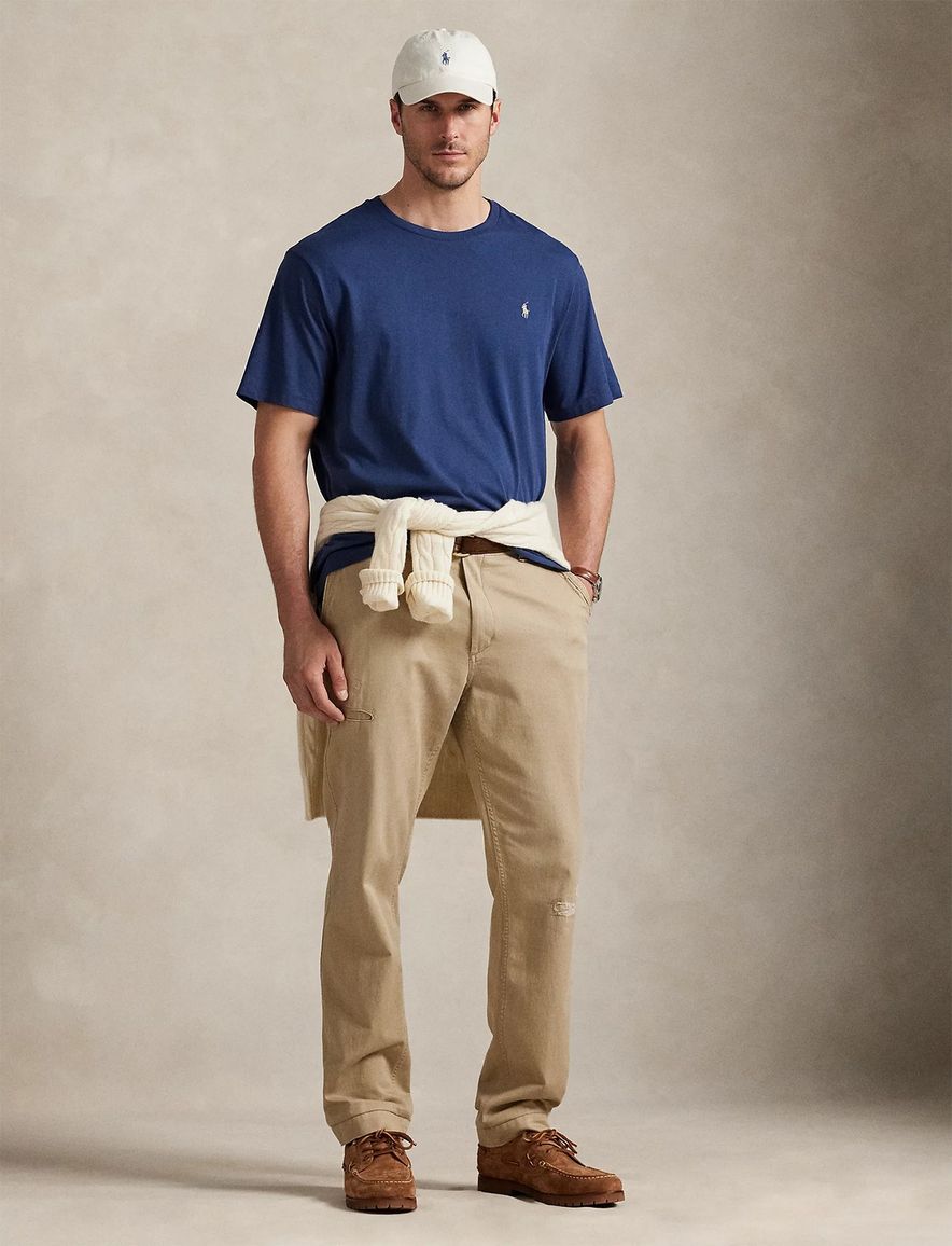 Polo Ralph Lauren Big & Tall T-Shirt blauw effen katoen