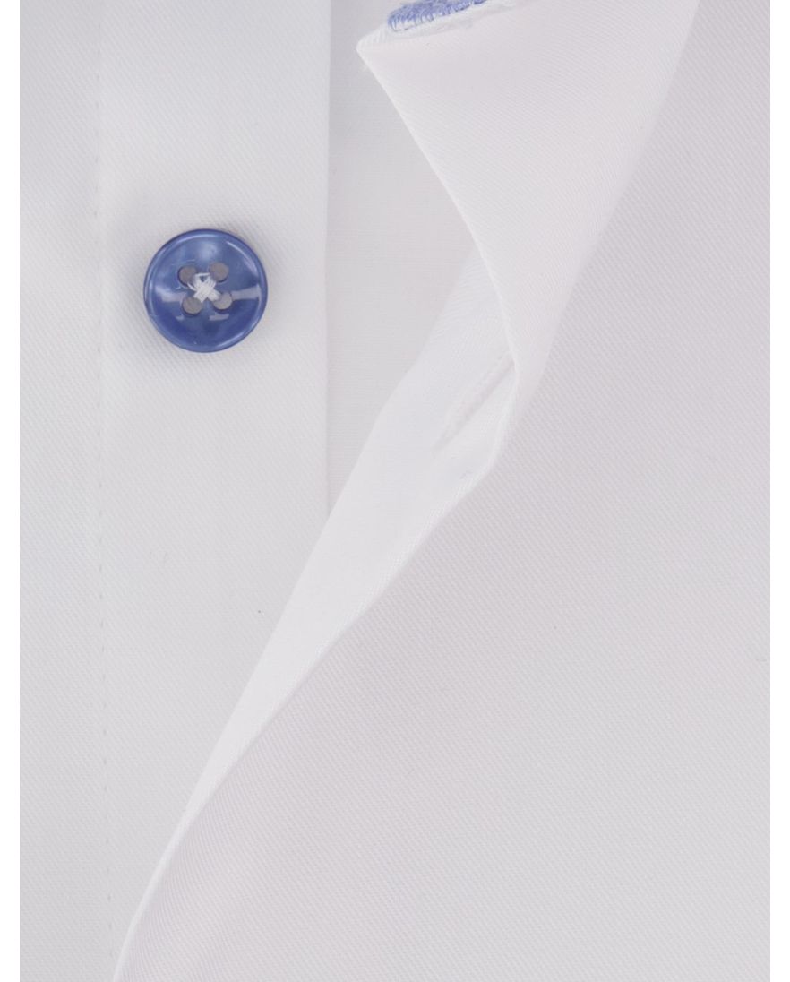 Mouwlengte 7 overhemd Ledub wit wide collar