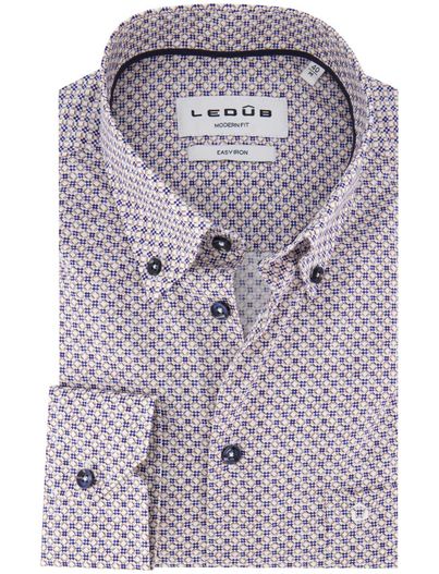 Ledub Ledub mouwlengte 7 overhemd rood borstzak