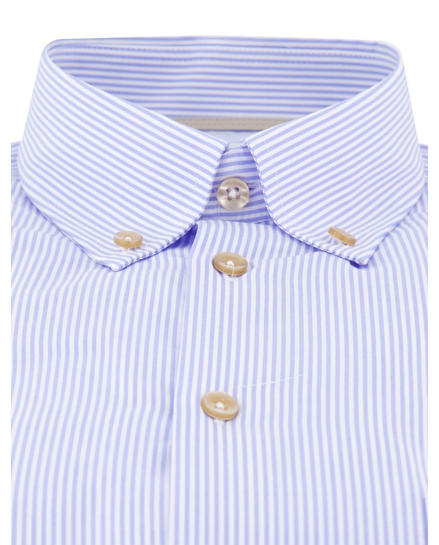 Mouwlengte 7 overhemd Ledub blauw strepen borstzak