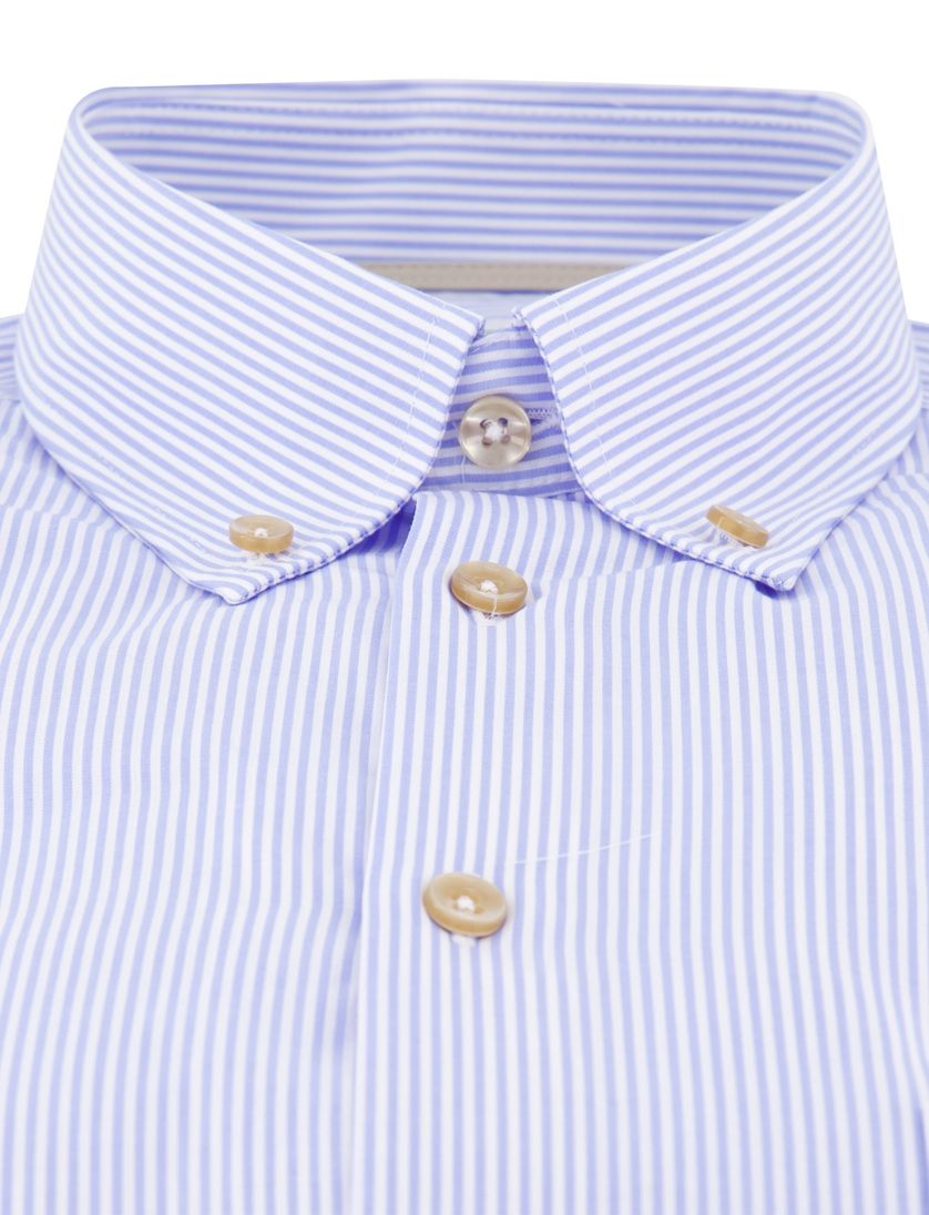 Mouwlengte 7 overhemd Ledub blauw strepen button-down