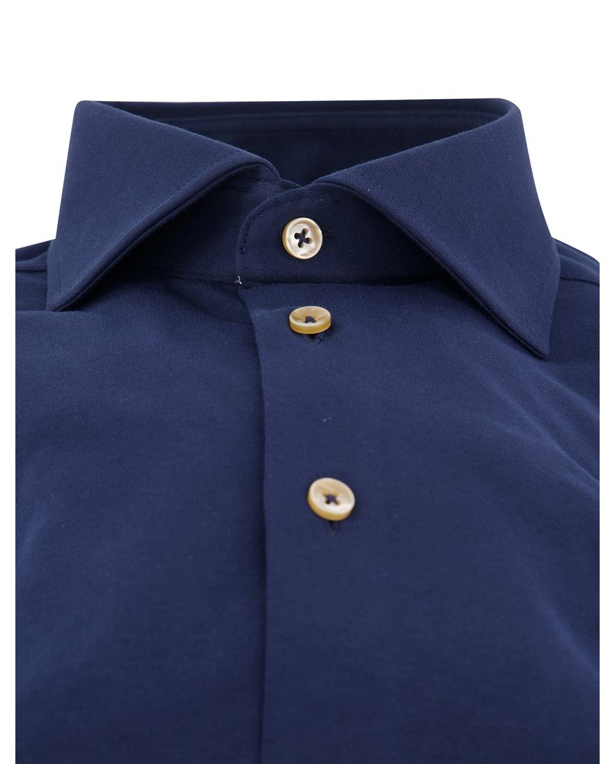 Ledub mouwlengte 7 overhemd donkerblauw katoen normale fit