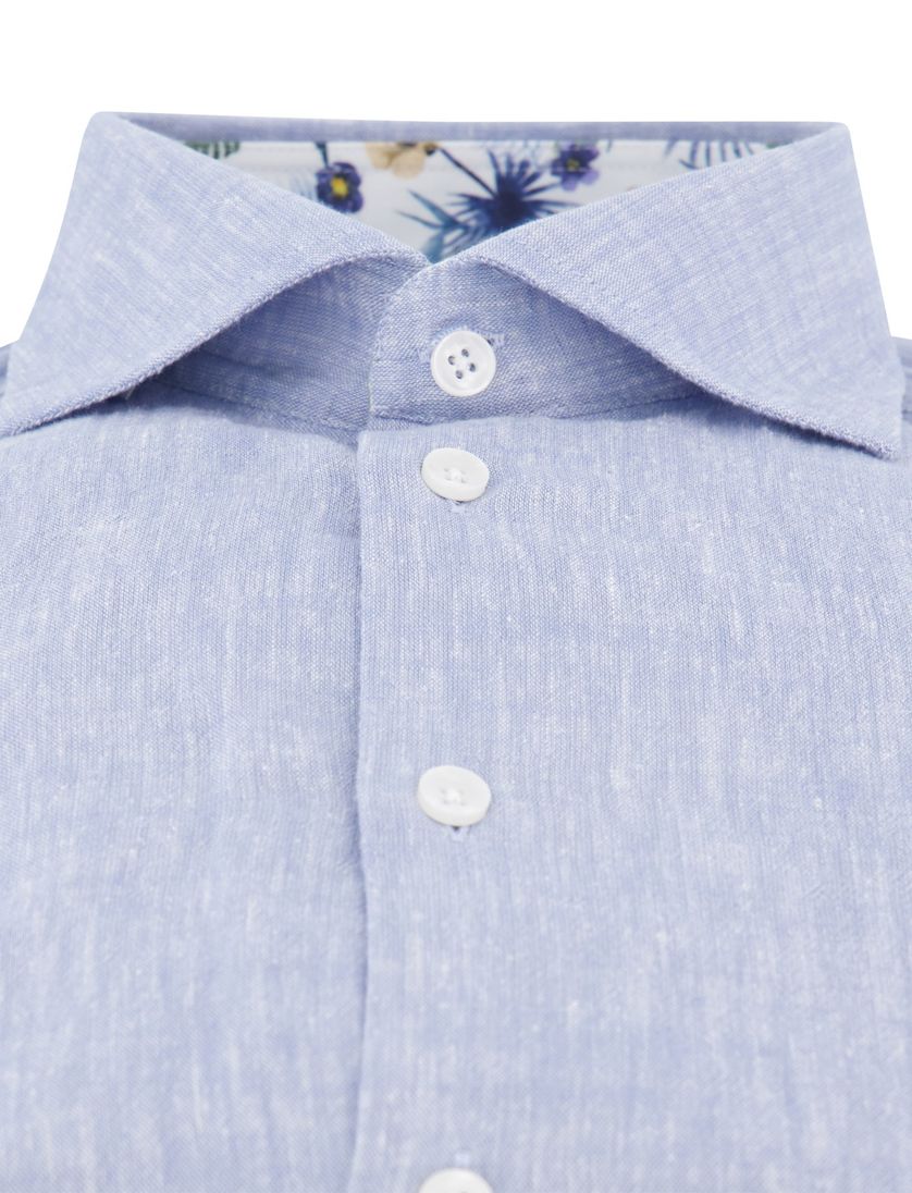Lichtblauw overhemd Ledub mouwlengte 7 wide collar