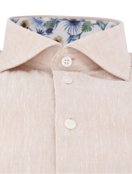 Mouwlengte 7 overhemd beige Ledub